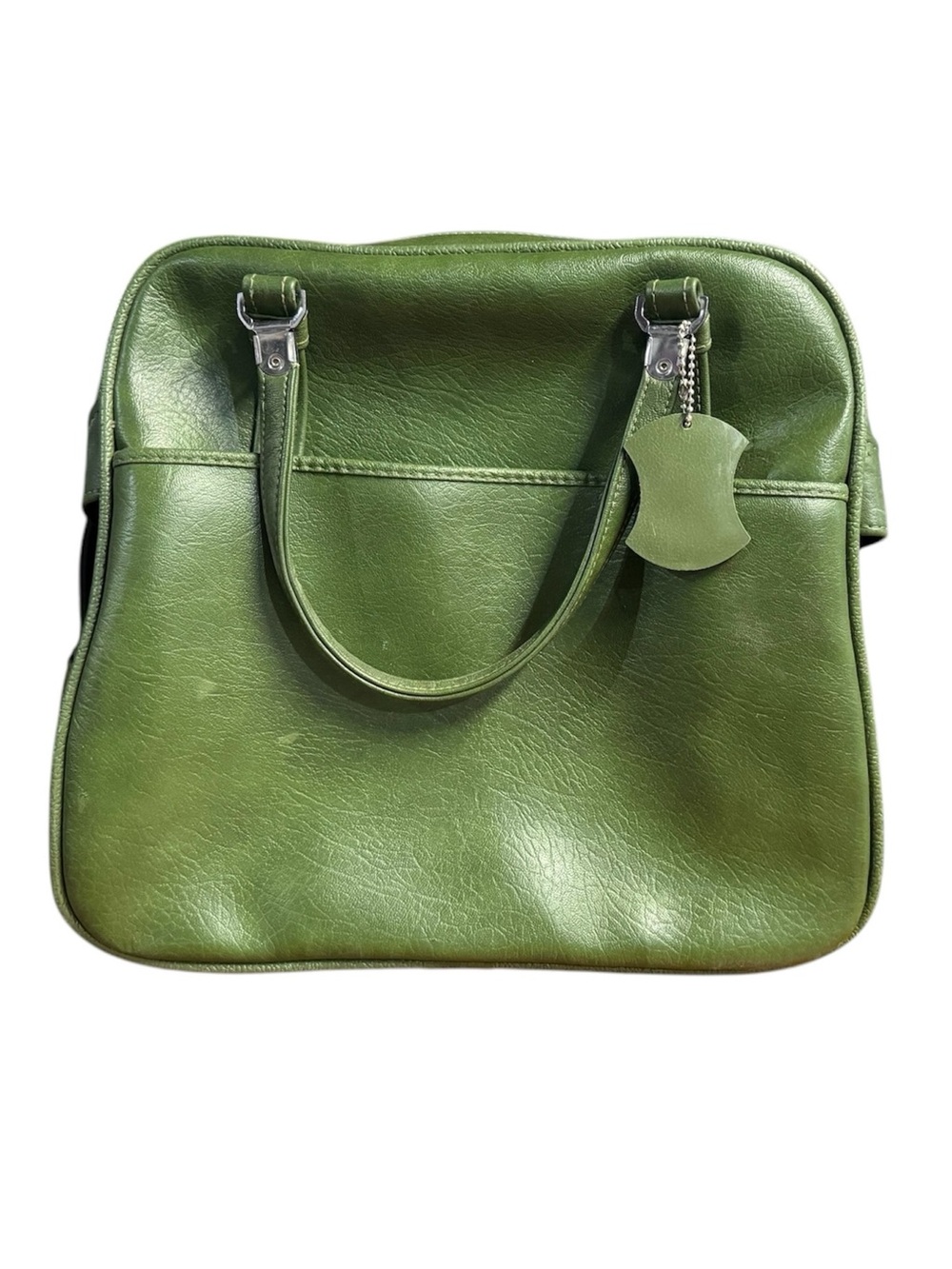 American Tourister | Vintage Olive Green Leather Tote Bag Luggage for Travel